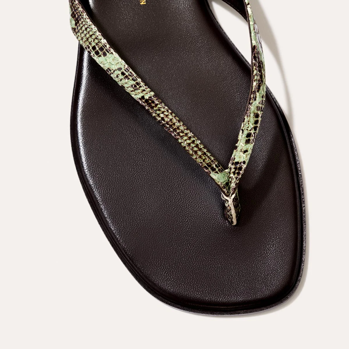 The Palermo Sandal - Mint Chocolate Python Embossed - Margaux